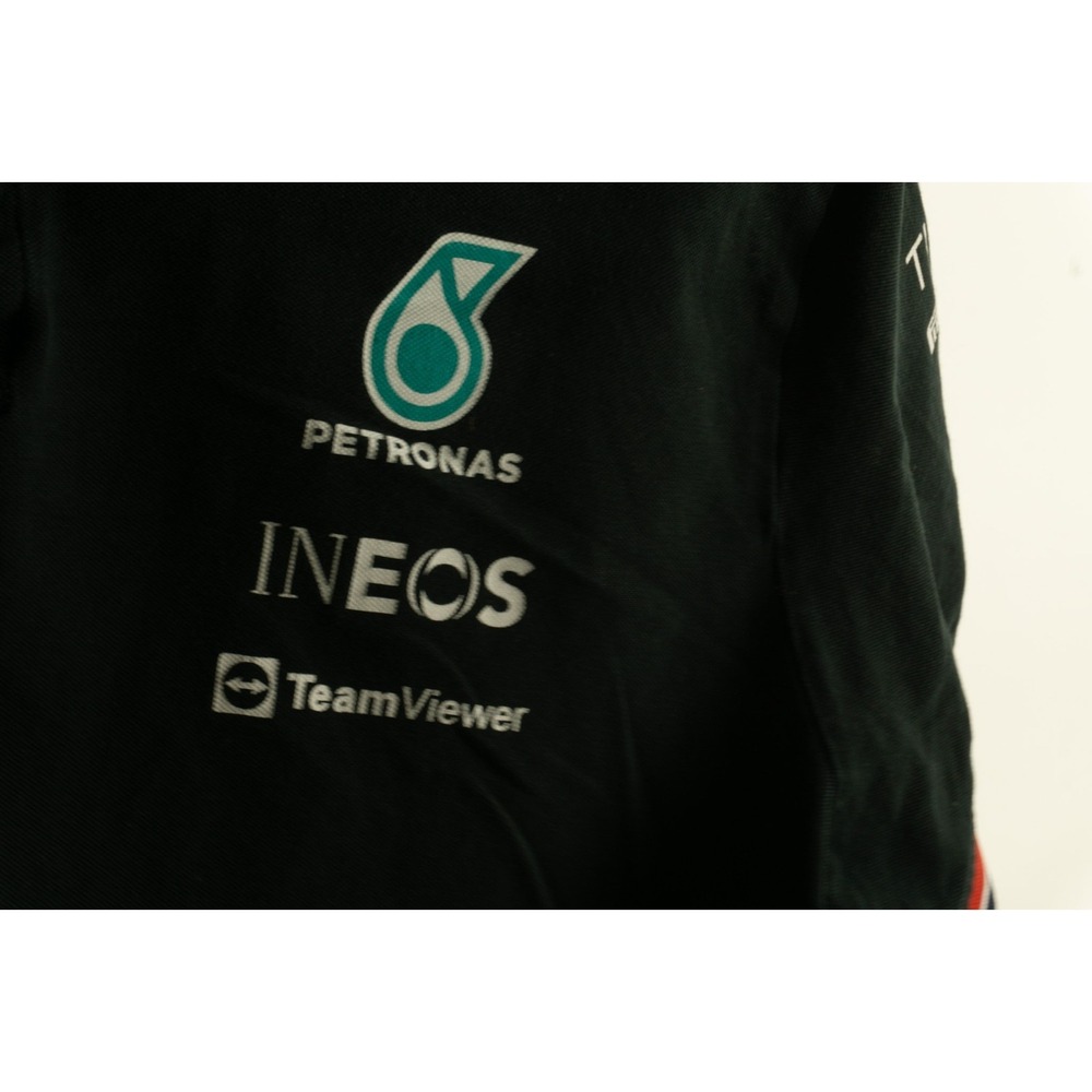 Mercedes AMG Petronas Polo Shirt Mens XL Black Pique Formula One F1 Racing Team - Picture 9 of 9